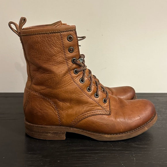Frye Shoes - Frye Veronica Combat Boot Brown Lace Up #3476276 Women’s Size 7.5 B